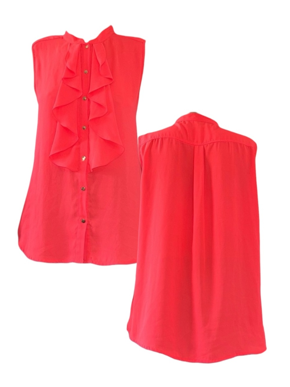 Ivanka Trump Vibrant Coral Sleeveless Blouse